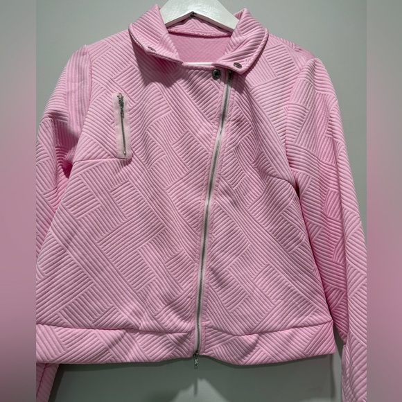 NEW SHEIN Pink Motorcycle Jacket Size XL NWOT - Picture 6 of 7